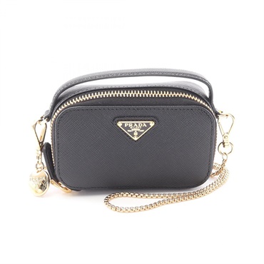 PRADA Triangle Mini Crossbody Shoulder Bag 1NR025 Saffiano Leather Black NEW