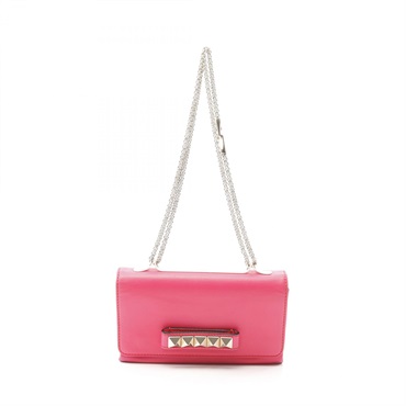 Valentino Chain Shoulder Bag IW2B0975NAP leather Pink Used Women