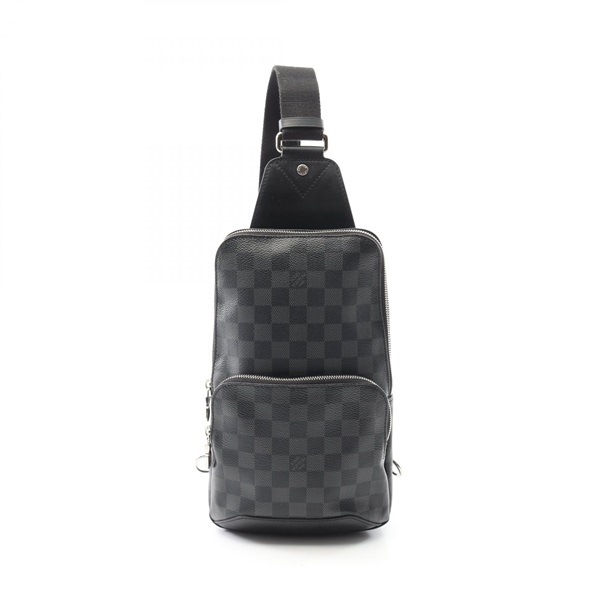 LOUIS VUITTON Avenue sling bag N41719 Damier graphite canvas leather Black Used