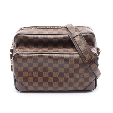 LOUIS VUITTON Nile Shoulder Bag N48062 Damier canvas leather Ebene Used LV women