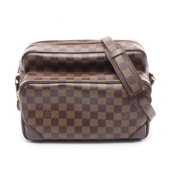 LOUIS VUITTON Nile Shoulder Bag N48062 Damier canvas leather Ebene Used LV women