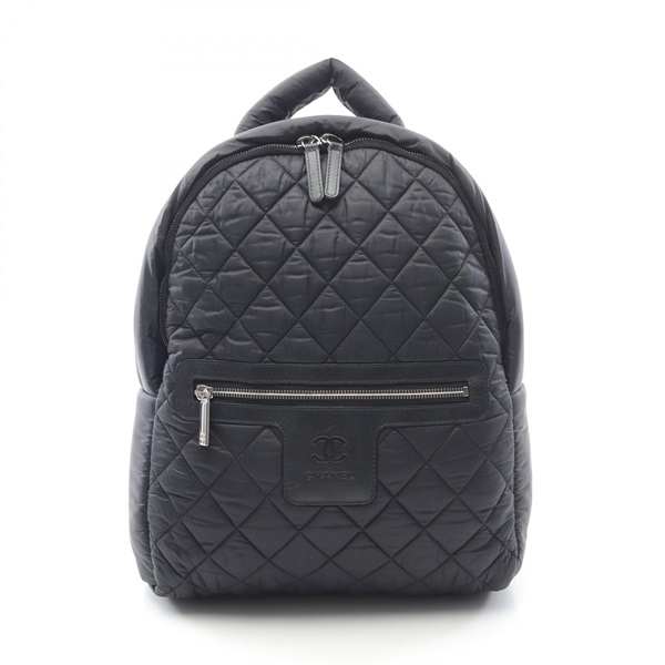 CHANEL Cocoon Backpack Rucksack A92559 Nylon leather Black Used Women SHW CC