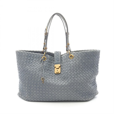 BOTTEGA VENETA Intrecciato Shoulder Tote Bag 162197 V00A2 leather Blue Used GHW