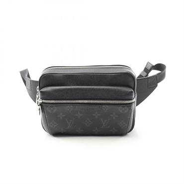 LOUIS VUITTON Bum bag crossbody M30245 Taigarama canvas leather Black Used mens