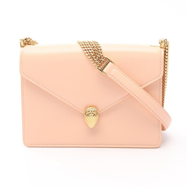 BVLGARI Serpenti Forever Chain Shoulder Bag leather Pink Used Women GHW