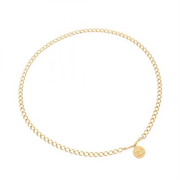 CHANEL COCO Mark Chain belt Gold Plated Used Women CC
