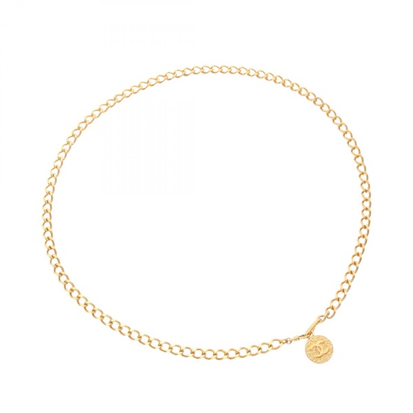 CHANEL COCO Mark Chain belt Gold Plated Used Women CC