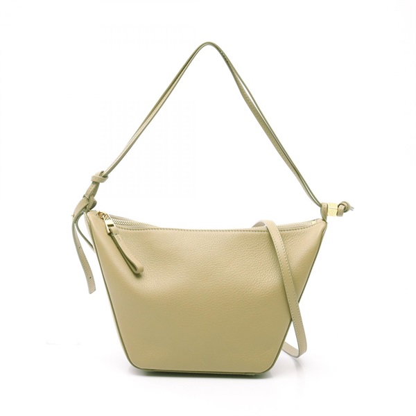 LOEWE Hammock Hobo 2Way Mini Shoulder Bag A538G13X01 Leather Khaki Used Women