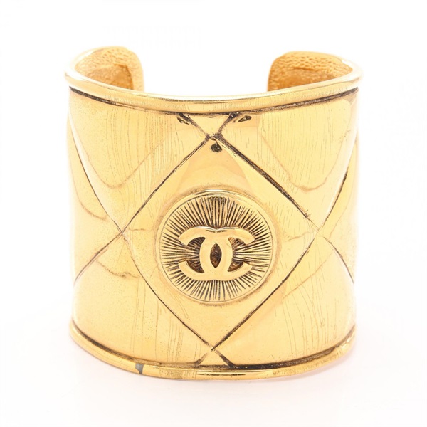 CHANEL COCO Mark Bangle Gold Plated Used Women 18cm CC Logo