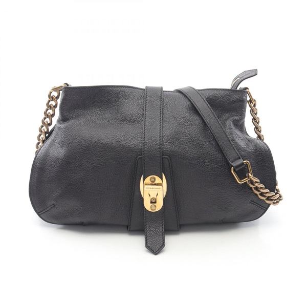 BURBERRY Chain Shoulder Bag 3786682 leather Black Used Women GHW crossbody