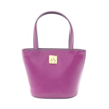 CELINE Mini tote Handbag leather Purple Used Women