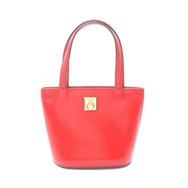 CELINE Mini tote Handbag leather Red Used Women