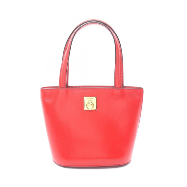 CELINE Mini tote Handbag leather Red Used Women