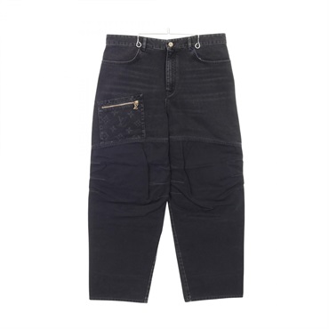 LOUIS VUITTON Monogram Denim Workwear Pants cotton Black Size 36 Used mens