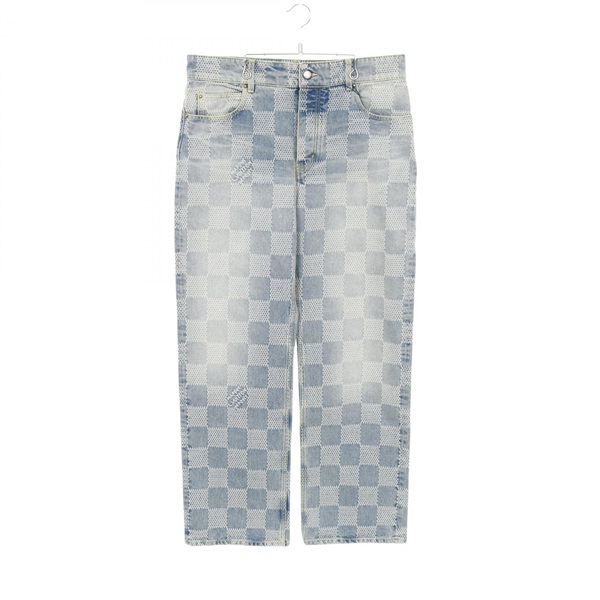 LOUIS VUITTON Damier Denim Skate Pants - Cotton Blue #36 Used mens