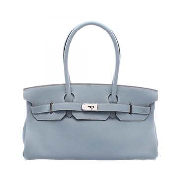 HERMES Shoulder Birkin Shoulder Bag Togo leather Blue lin Used Women SHW Q