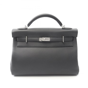 HERMES Maxi Kelly 42 Handbag shoulder Togo leather Gray Plomb Used mens SHW W