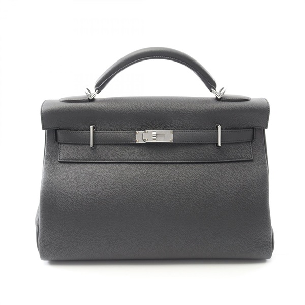 HERMES Maxi Kelly 42 Handbag shoulder Togo leather Gray Plomb Used mens SHW W