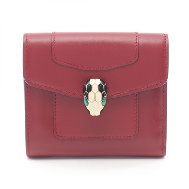 BVLGARI Serpenti Forever Tri-fold wallet 288206 leather Red Used Women
