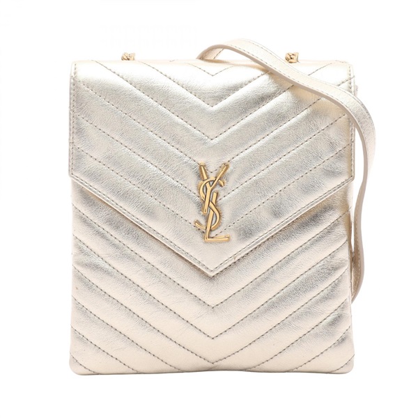 SAINT LAURENT PARIS YSL logo Chain Shoulder Bag 672718 leather Used Women GHW