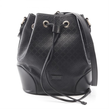 GUCCI Bright Diamante Shoulder Bag 354228 canvas leather Black Used Women