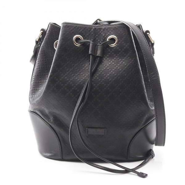 GUCCI Bright Diamante Shoulder Bag 354228 canvas leather Black Used Women