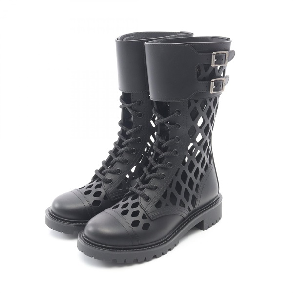 Christian Dior D-TRAP boots leather Black Used Women #35 1/2 D