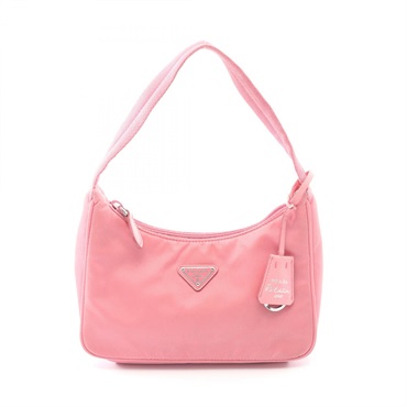 PRADA Re-Edition 2000 mini Handbag 1NE515 Nylon Pink Used Women