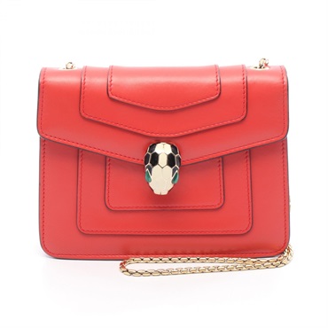 BVLGARI Serpenti Forever Chain Shoulder Bag 38275 leather Red Used crossbody
