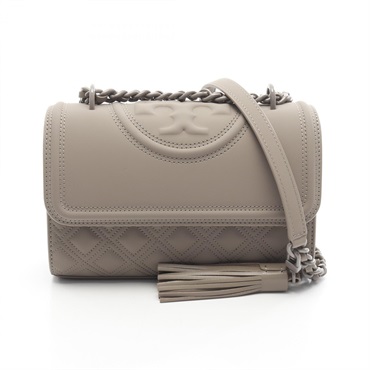 Tory Burch FLEMING Small chain crossbody Shoulder Bag 82562 leather Brown Used