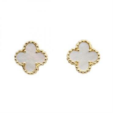 Van Cleef & Arpels Sweet AlhambraPierced Earrings 18KYG Mother of Pearl Used