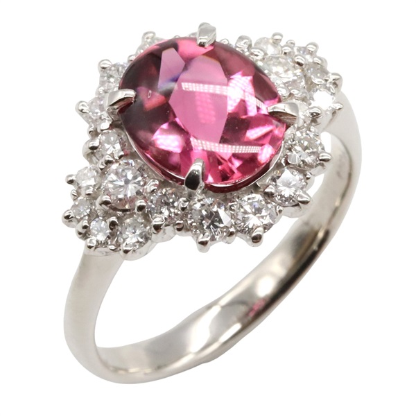 JEWELRY Pink tourmaline Ring Pt900 Platinum Used women US size 6