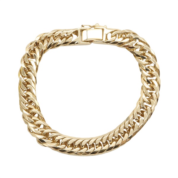 JEWELRY Triple 8 side Curb link chain Bracelet 18KYG Yellow Gold Used unisex
