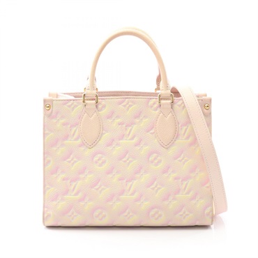 LOUIS VUITTON On the Go PM Tote crossbody Handbag M46168 empreinte leather pink
