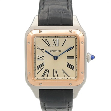 CARTIER Santos Dumont LM Wrist Watch W2SA0011 Quartz 18KPG SS leather Used mens