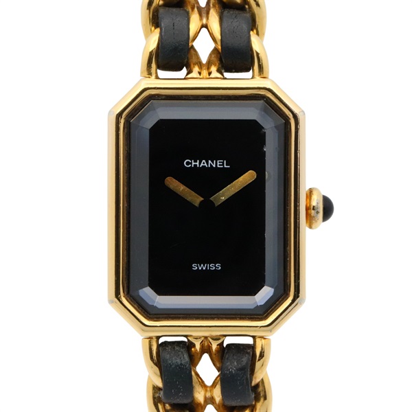 CHANEL Premiere L Wrist Watch H0001 Quartz Gold Plated leather Used Women