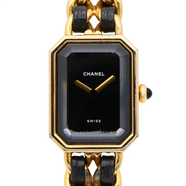 CHANEL Premiere L Wrist Watch H0001 Quartz Gold Plated leather Used Women