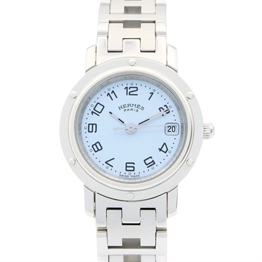 HERMES Clipper Wrist Watch CL4.210 Quartz Stainless Steel Used Women White