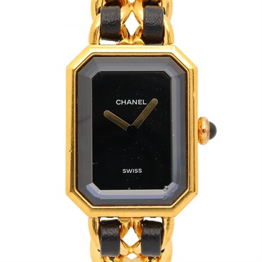 CHANEL Premiere M Wrist Watch H0001 Quartz Gold Plated Leather belt Used Women
