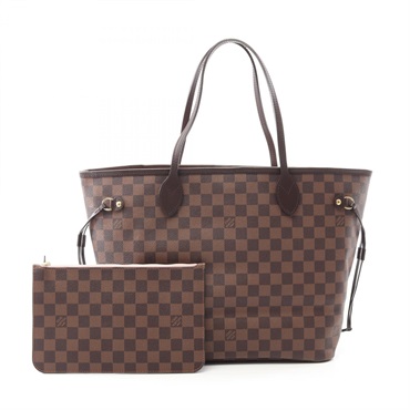 LOUIS VUITTON Neverfull MM Shoulder Tote Bag N41603 Damier canvas Ebene Used LV