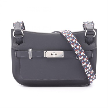 HERMES Jypsiere mini Shoulder Bag 084332CK Swift leather Navy Caban Used B SHW