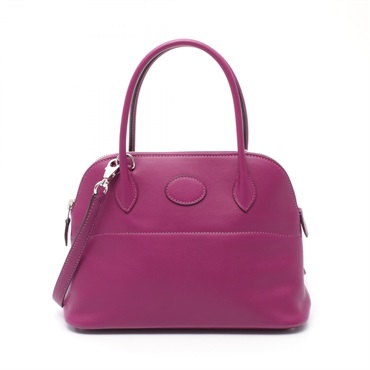 HERMES Bolide27 Shoulder Handbag 047653CK Swift leather Anemone Used Women Y SHW