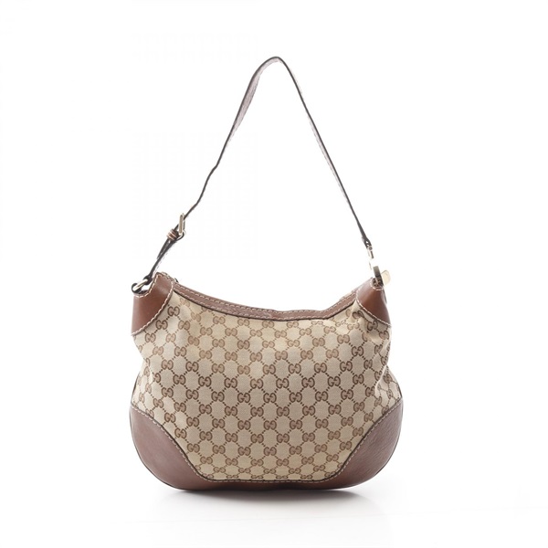 GUCCI GG canvas Shoulder Bag 211810 canvas leather Beige Brown Used Women