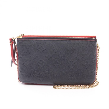LOUIS VUITTON Pochette Double zip Shoulder Bag M63916 Monogram empreinte Red LV