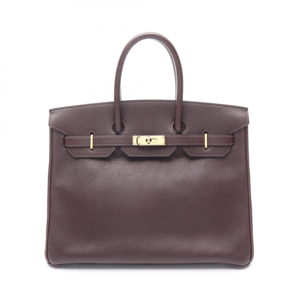 HERMES Birkin 35 Handbag Ardennes leather Brown Havane Used Women Z GHW
