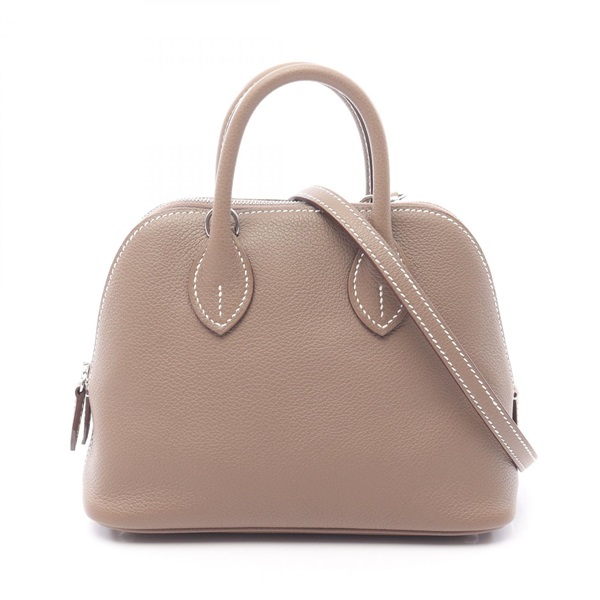 HERMES Bolide1923 Mini Shoulder Handbag Evercolor leather Etoupe Grey Used K SHW