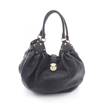 LOUIS VUITTON Mahina L Shoulder Bag M95765 Mahina Leather Black Used LV