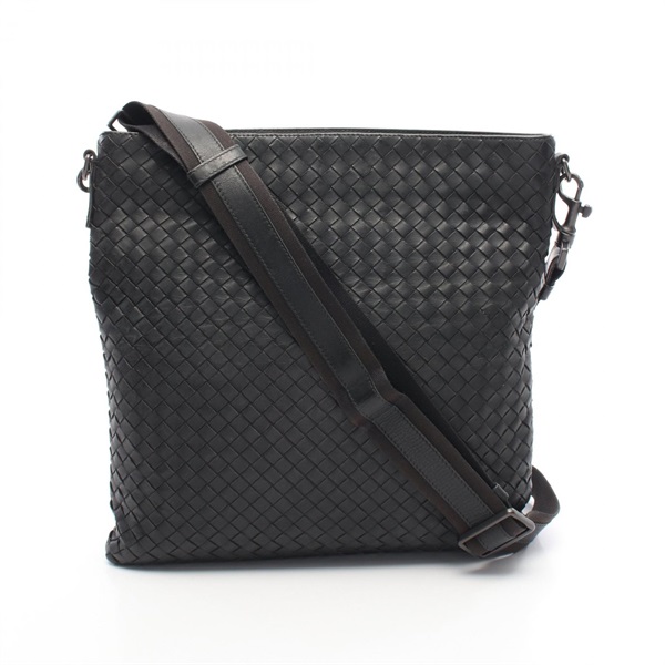 BOTTEGA VENETA Intrecciato Shoulder crossbody Bag 276356 leather Black Used mens