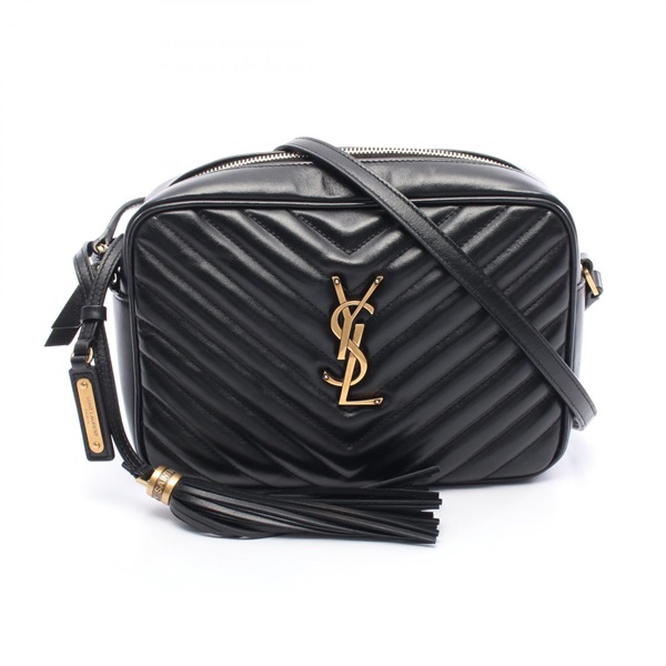 SAINT LAURENT PARIS LOU CAMERA Shoulder Bag crossbody leather Black Used Women