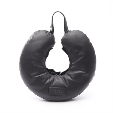 MM6 Maison Margiela Travel Pillow Shoulder Handbag leather Black NEW unisex